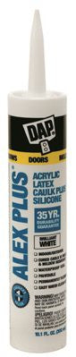 Dap&reg; Alex Plus&reg; Acrylic Latex Plus Silicone Caulk, White, 10.1 Oz