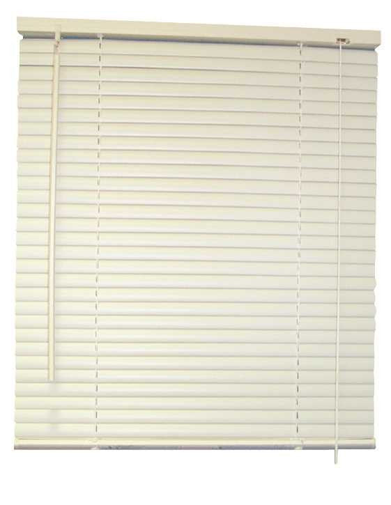 Designer's Touch&trade; 1-inch Vinyl Mini Blinds, Alabaster, 69x64"