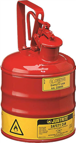 Type 1 Red Steel Safety Can For Flammables 1 Gallon