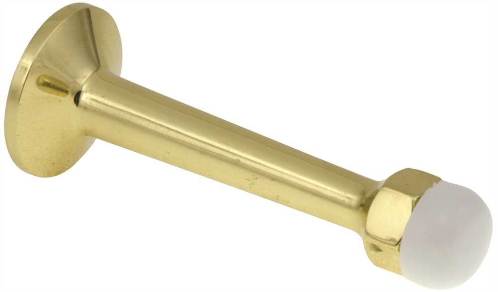 Commercial Door Stop, Rigid, Brass, 3-1-4 In.