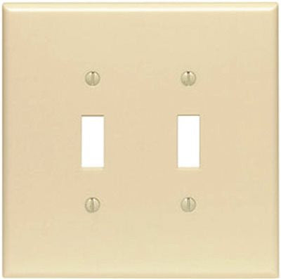 Jumbo Toggle Plate 2-gang Ivory