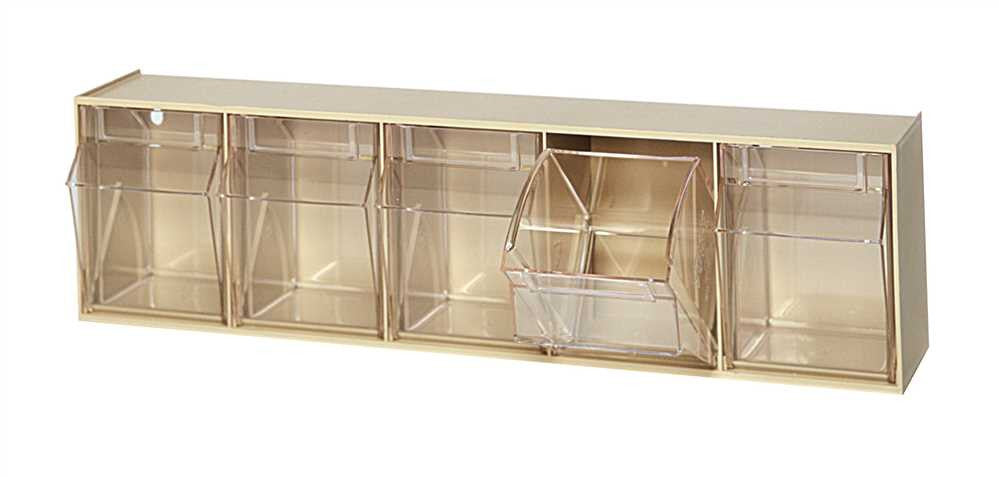 Tilt Bins, 5 Drawer, Ivory