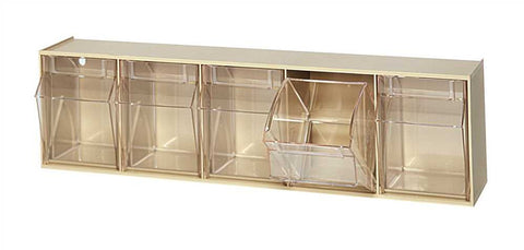 Tilt Bins, 5 Drawer, Ivory