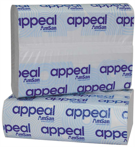 Appeal Multifold Paper Towels, White, 9 In. X 9-1-2 In., 12 Packs Per Case, 4,000 Sheets Per Case