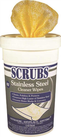 Scrubs Stainless Steel Cleaner Wipes 30 Count