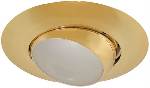 Monument&reg; 6 In. Recessed Eyeball Trim, Polished Brass, 8 X 4 In., Br30-par30