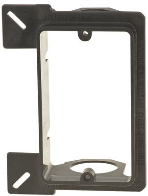 Arlington Low Voltage Mounting Bracket For New Construction, 1-gang, Black