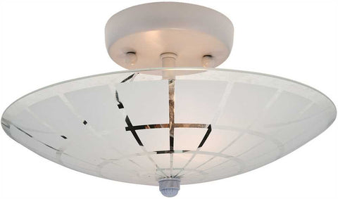 Royal Cove Flush Mount Ceiling Fixture, 11-1-2" Diameter, White, Uses 2 60-watt Incandescent Medium Base Bulbs