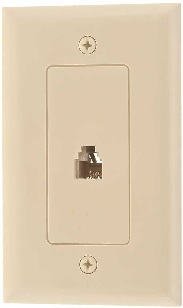 Phone Jack Modular With Wall Plate 1 Piece Ivory