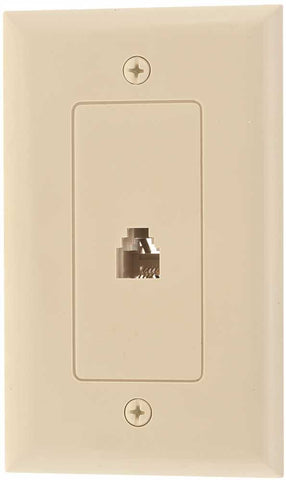 Phone Jack Modular With Wall Plate 1 Piece Ivory