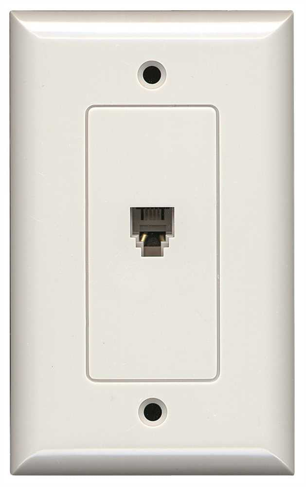 Phone Jack Modular With Wall Plate, White, 1 Piece