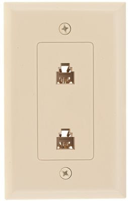 Phone Jack Modular With Wall Plate 1 Piece Ivory