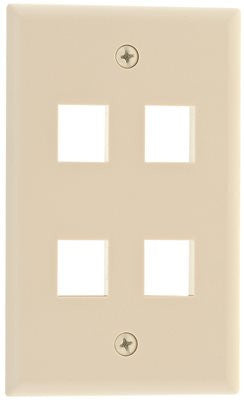 Wall Plate Keystone 4 Port Ivory