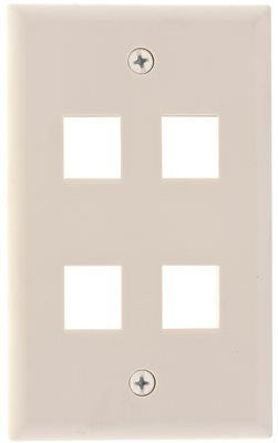 Wall Plate Keystone 4 Port White