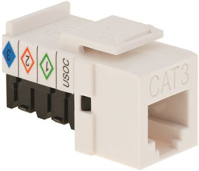 Jack Keystone Style Cat 3e Tia-eia 568-a-5 White