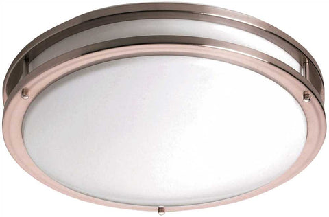 Monument&reg; Round Flush Mount Fluorescent Ceiling Fixture, White, 18 X 4-1-8 In., Uses One 22 Watt Or 32 Watt Circline Lamp