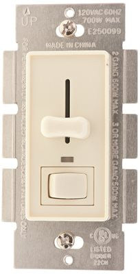 Dimmer Slide Style 700w Single Pole Or 3 Way Almond