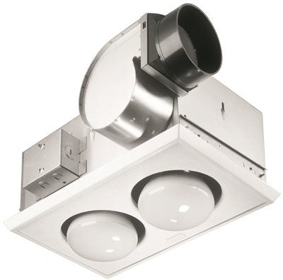 Ceiling Bath Vent And Heat 500 Watt Use 2-250w Br40 Not Included White