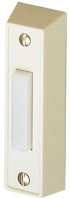 Door Bell Rectangular Unlighted Button 2-7-8 In. H X 7-8 In. W White