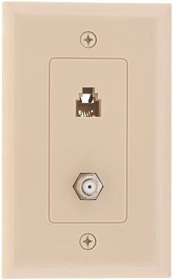 Telephone Jack And F Connector Decorator Ivory