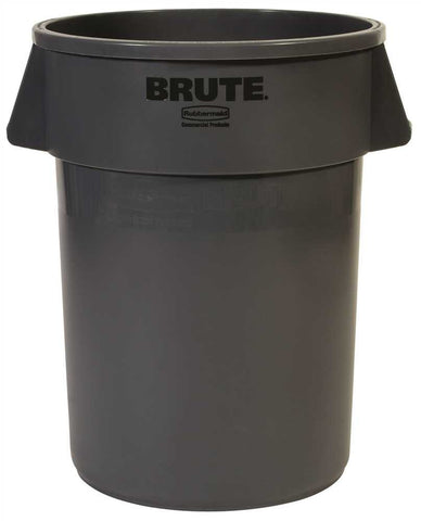 Brute&reg; Heavy-duty Round Trash Can Round Without Lid, Gray, 32 Gallons