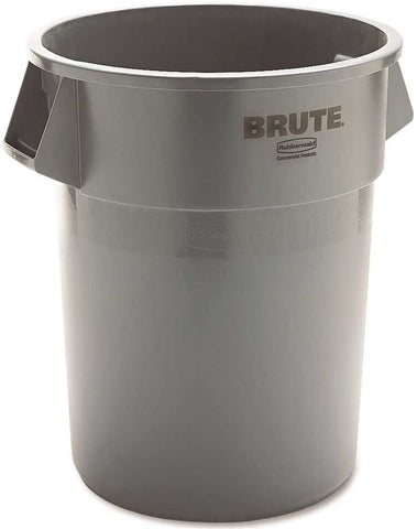 Brute&reg; Heavy-duty Round Trash Can Without Lid, Gray, 55 Gallons