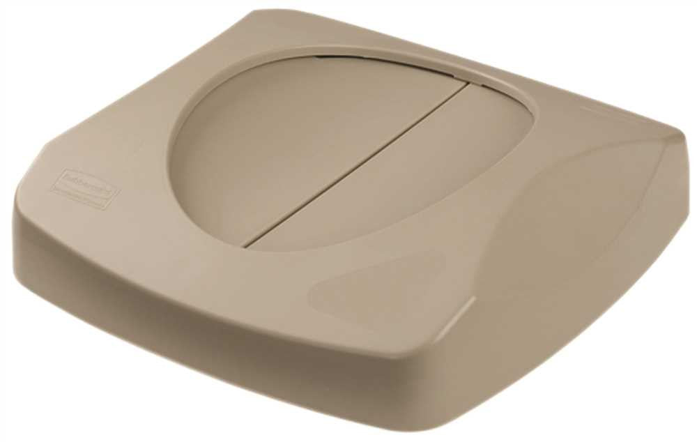 Untouchable&reg; Square Swing-top Trash Can Lid For Untouchable&reg; 23-gallon Containers, Beige, 16x4"