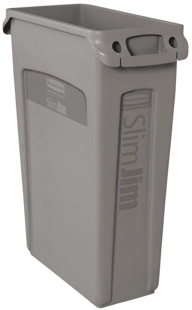 Slim Jim&reg; Trash Can With Venting Channels, Gray, 23 Gallons