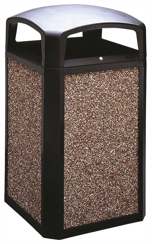 Landmark Series&reg; Classic Trash Can With Dome-top Frame And Rigid Liner, Sable, 50 Gallons