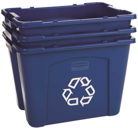 Rubbermaid&reg; Commercial Stackable Recycling Container, Blue, 14 Gallons