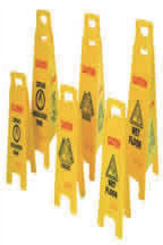 Floor Sign "caution Wet Floor" 4-sided Yellow