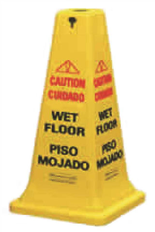 Safety Cone Multi-lingual "caution" Imprint Yellow