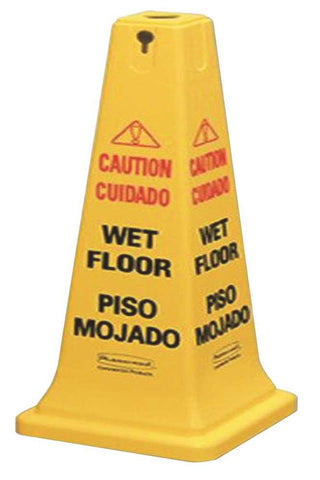 Safety Cone Multi-lingual "caution Wet Floor" Imprint Yellow