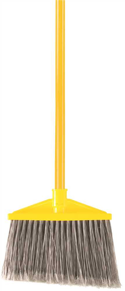 Broom Angled With Vinyl Coated Metal Handled Polypropylene Fill Gray