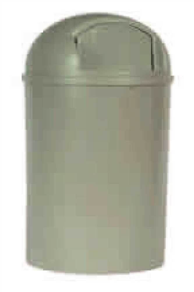 Marshal&reg; Classic Trash Can With Lid, Beige, 25 Gallons