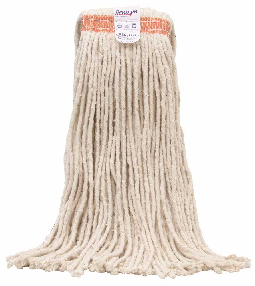 Renown&reg; Cut-end Cotton Mop Head With 1-inch Headband, 20 Oz., White