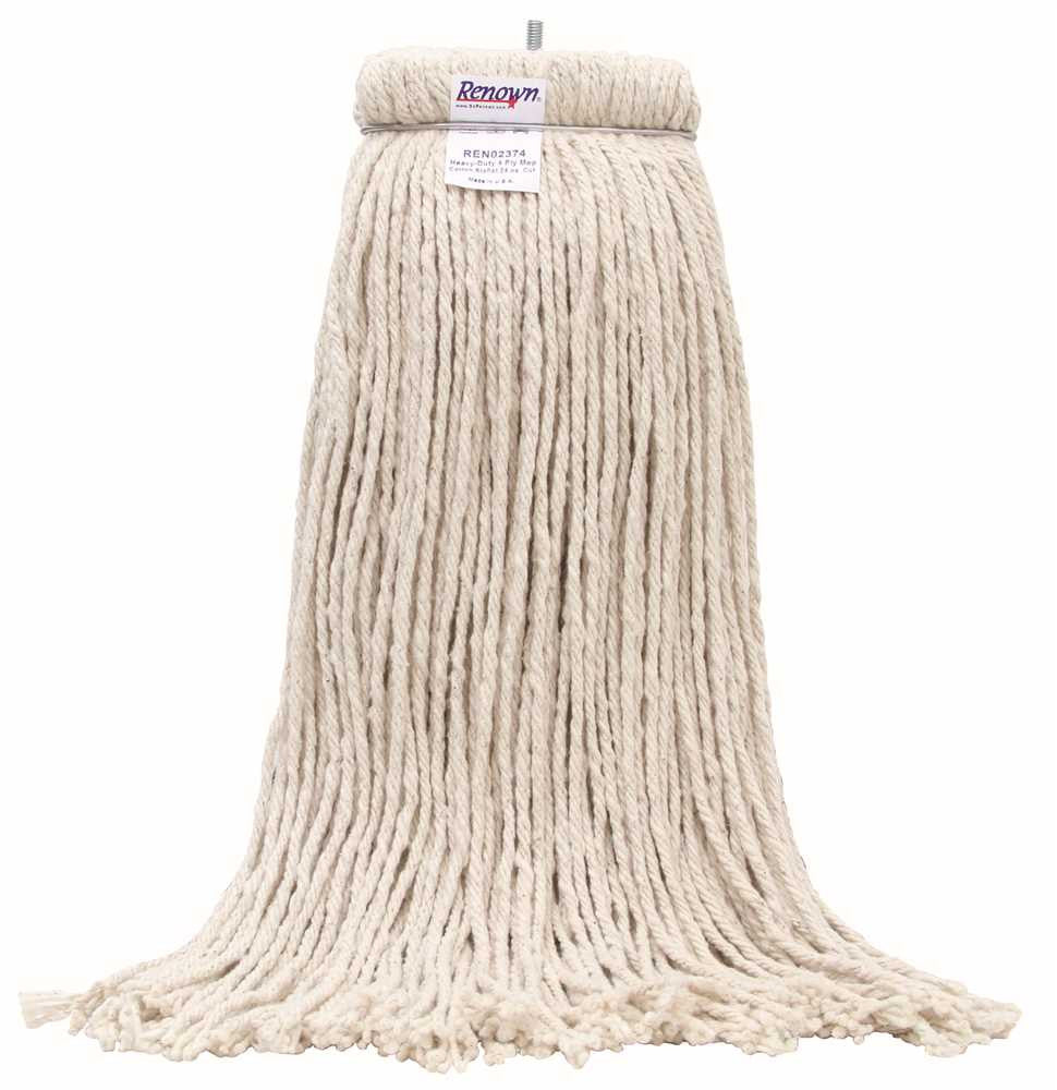 Renown&reg; Heavy-duty Cotton Stayflat Cut-end Wet Mops 24 Oz.