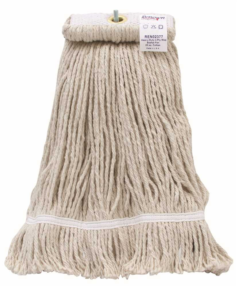 Renown&reg; Heavy-duty Cotton Stayflat Fantail Wet Mops, 20 Oz.