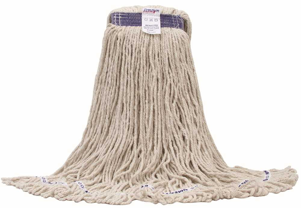 Renown&reg; Wet Mop Loop-end Heavy-duty Blend X-large White 1"