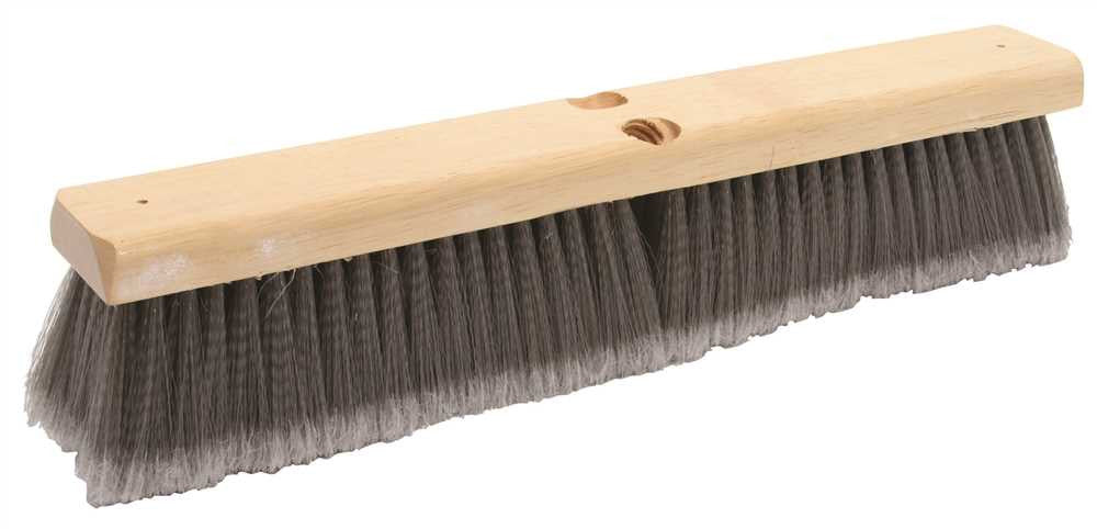 Renown&reg; Broom Fine Sweep 18" Flagged Polypropylene With 3" Trim Grey