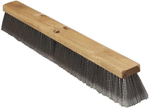 Renown&reg; Broom Fine Sweep 24" Flagged Polypropylene With 3" Trim Grey