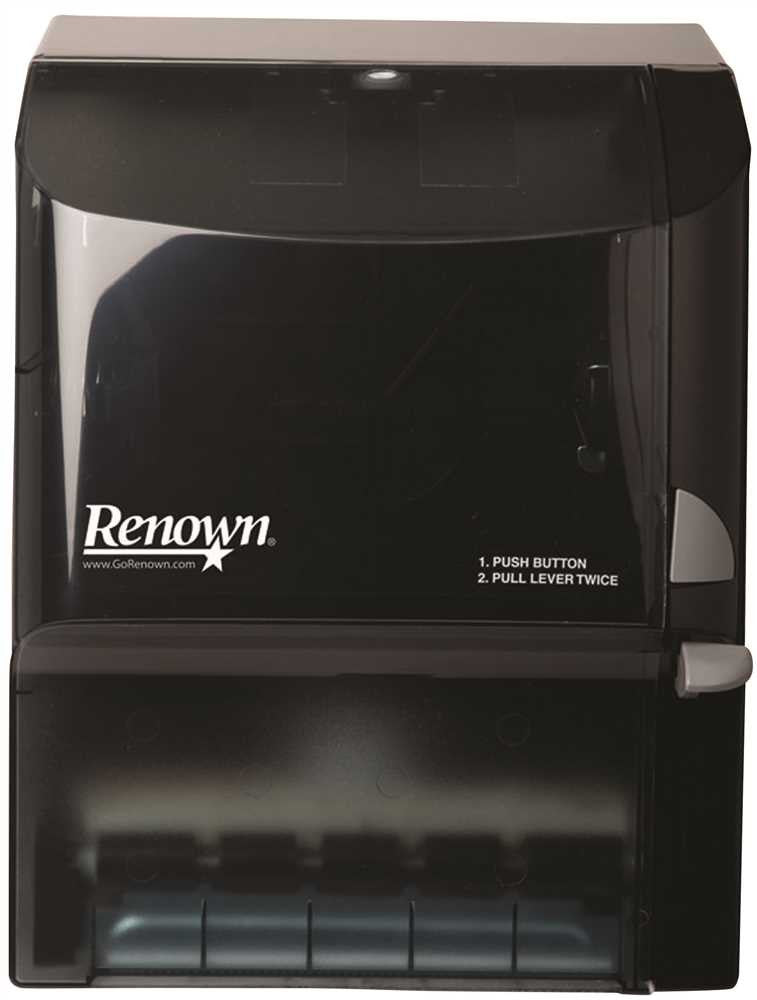 Renown&reg; Button Lever Roll Towel Dispenser Black Translucent For 8" Wide Towels