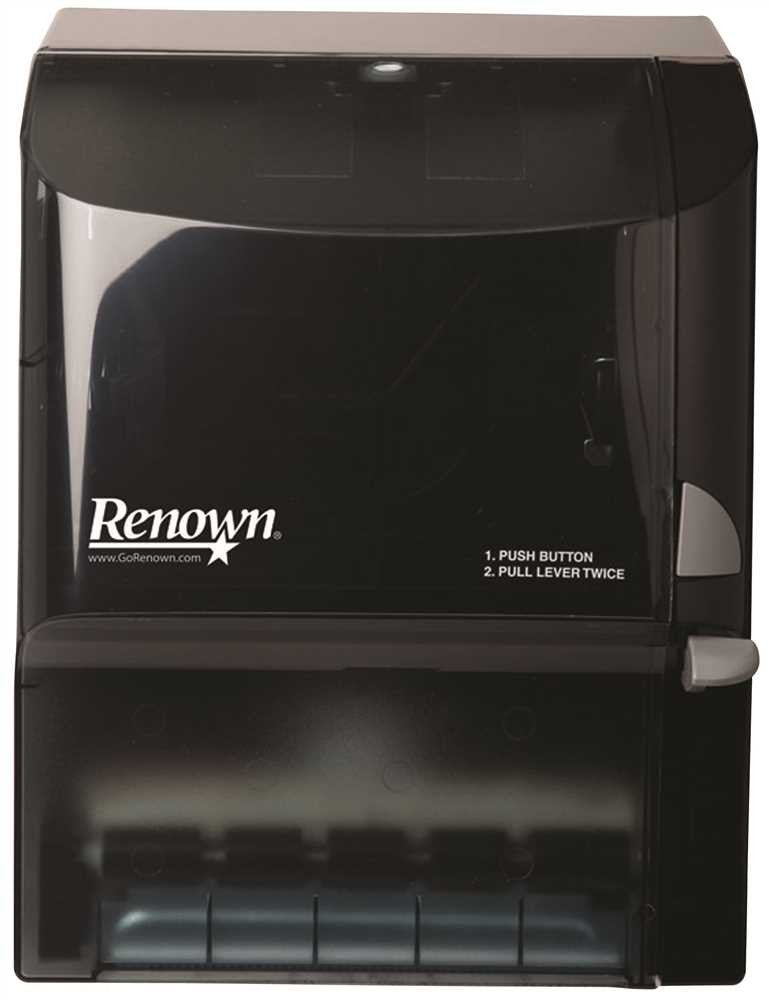 Renown&reg; Button Lever Roll Towel Dispenser Black Translucent For 7.5" Wide Towels