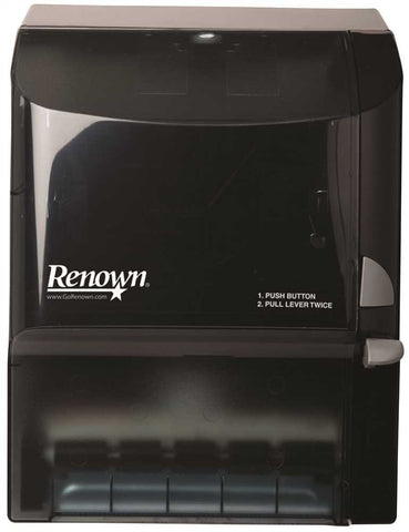 Renown&reg; Button Lever Roll Towel Dispenser Black Translucent For 7.5" Wide Towels