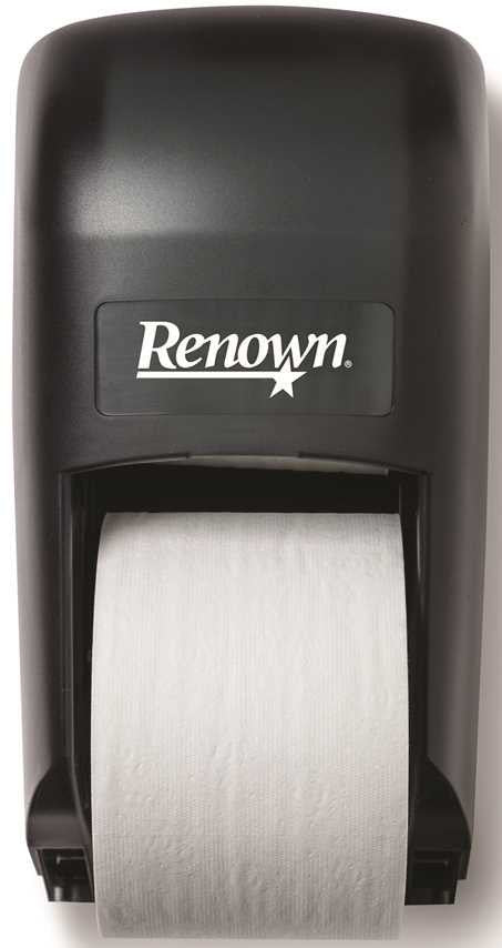 Renown&reg; Vertical 2-roll Bath Tissue Dispenser For Opticore&reg;, Black Translucent, 6-3-4x12-5-16x7 In.