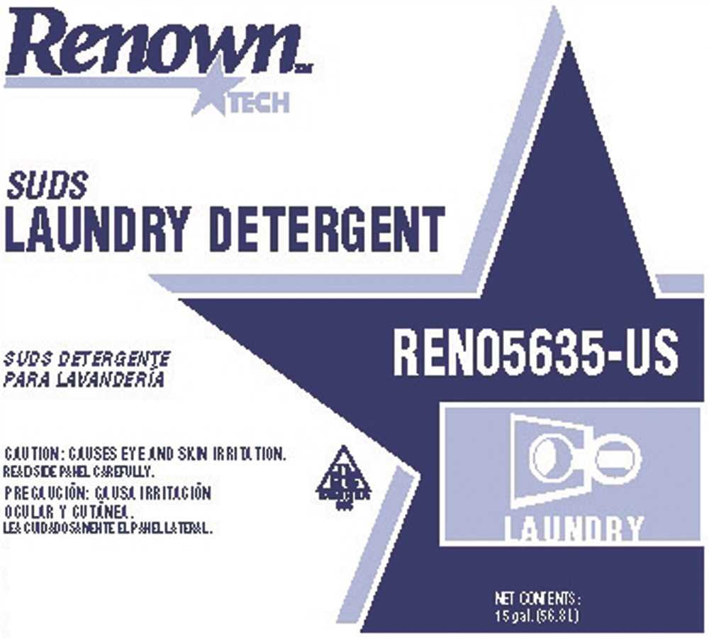 Renown&reg;laundry Detergent Rt Suds 15 Gal.