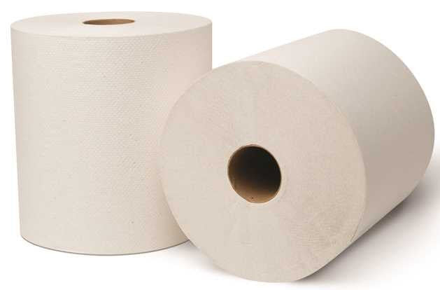 Renown&reg; Hard Roll Towels, White, 8 In. X 800 Ft., 6 Rolls Per Case