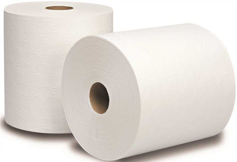 Renown&reg; Premium Hard Roll Towels, White, 8 In. X 630 Ft., 6 Rolls Per Case