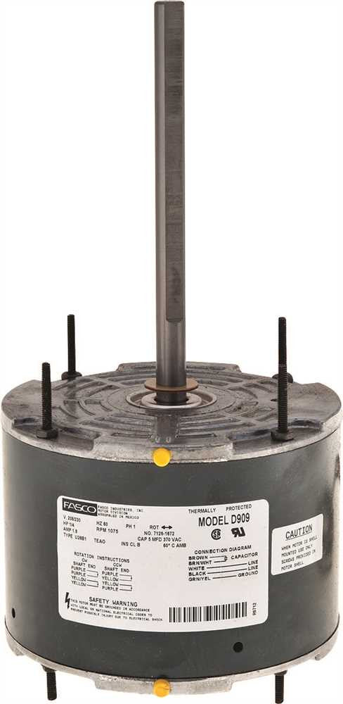 Fasco&reg; Totally Enclosed Condenser Fan Motor, 5-5-8 In., 208 - 230 Volts, 1.8 Amps, 1-4 Hp, 1,075 Rpm