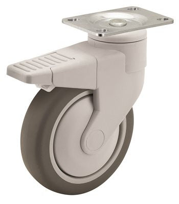 Plastic Caster, Nylon, 5 In., Swivel, 220 Lbs Capacity